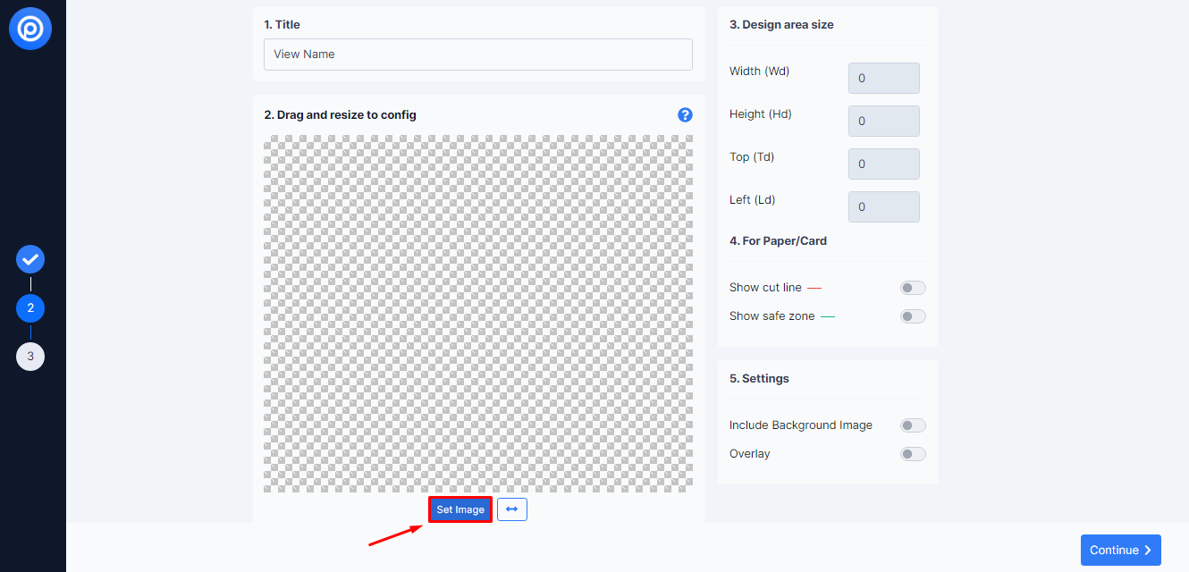 select the design area!